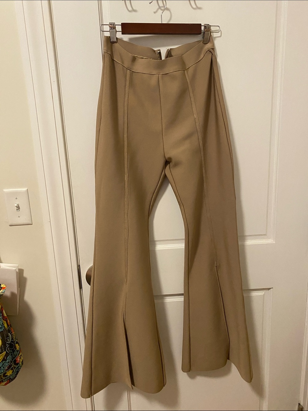 NWT Band Of Stars High-Waist Flared Pants in Tan size 12